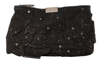 Jimmy Choo Clutch Bag, &pound;180, Handbags, Black, Leather, Front view